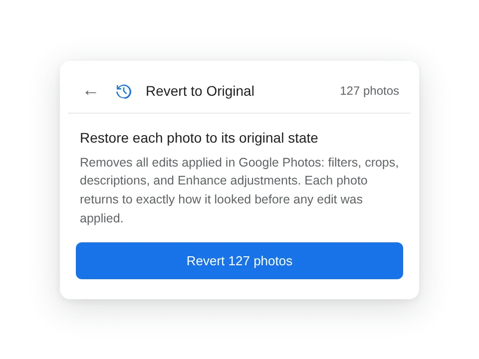 Revert to Original interface preview.